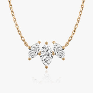 Collier avec diamants synthétiques de laboratoire Marquise F/VS 1,0 TCW