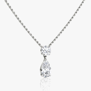 Collier en diamants de laboratoire F/VS de 1,50 TCW en forme de poire et de rond