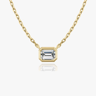 Collier avec solitaire en émeraude de 0,25 CT à 1,0 CT F/VS et diamants cultivés en laboratoire