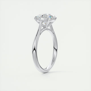 2CT Round Four Prong Moissanite Diamond Solitaire Engagement Ring In 14K White Gold