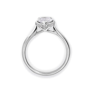 Bague de fiançailles avec halo caché en diamant CVD en forme de poire de 1,57 à 3,50 ct