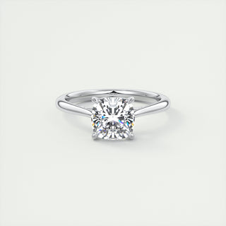 2CT Cushion Moissanite Diamond Solitaire Engagement Ring In 18K White Gold