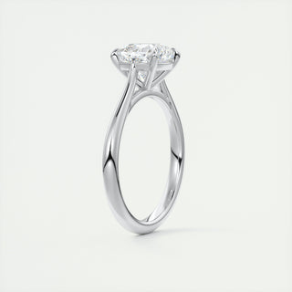 Bague de fiançailles solitaire en or blanc 18 carats avec diamant moissanite coussin 2 carats