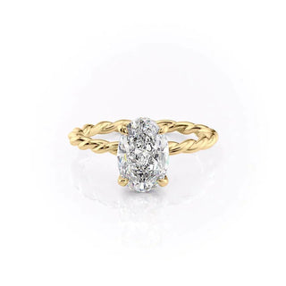 1.50-3.50 CT Oval CVD Diamond Hidden Halo Engagement Ring