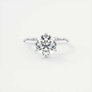 2CT Round Six Prong Moissanite Diamond Solitaire Engagement Ring In White Gold