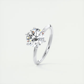 2CT Round Six Prong Moissanite Diamond Solitaire Engagement Ring In White Gold