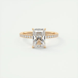 1.0-3.0 ct Radiant Diamond Pave Style Engagement Ring