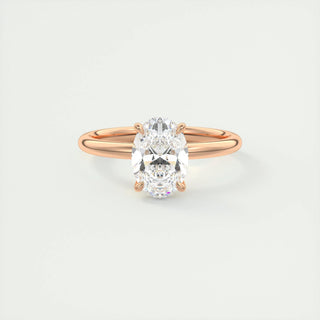 Bague de fiançailles avec solitaire en moissanite à taille ovale de 1,91 ct