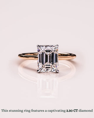 Bague de fiançailles solitaire avec diamant CVD et émeraude de 1,50 à 3,30 ct