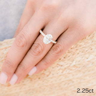 2.25CT Oval Cut Moissanite Pave Diamond Engagement Ring - ELITE CARAT