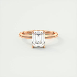 Anillo de compromiso con solitario de diamantes y esmeralda F-VS1 de 1,75 ct