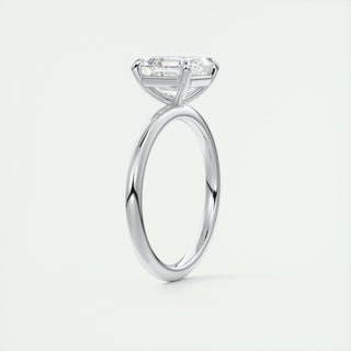 Bague de fiançailles solitaire en moissanite de forme Asscher de 2,03 ct