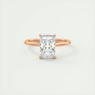 Bague de fiançailles avec solitaire en moissanite taille radiant de 1,0 ct