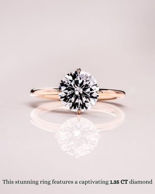 1.35-3.35 CT Round CVD Diamond Solitaire Engagement Ring