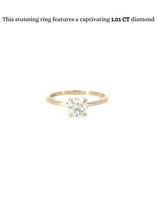 1.01 CT Round CVD Diamond Solitaire Engagement Ring