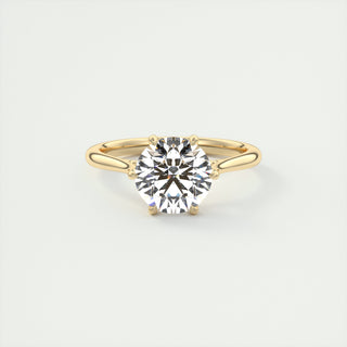 2CT Round Cut Moissanite Solitaire Engagement Ring - ELITE CARAT