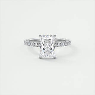 2CT Radiant Pave Moissanite Diamond Engagement Ring For Women