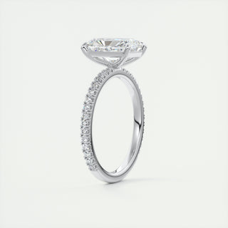 2CT Radiant Pave Moissanite Diamond Engagement Ring For Women