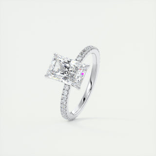 2CT Radiant Pave Moissanite Diamond Engagement Ring For Women