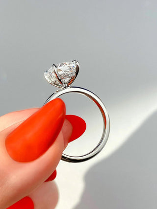 2ct Cushion F- VS1 Diamond Hidden Halo Engagement Ring