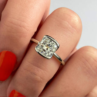 2ct Cushion F- VS1 Diamond Solitaire Engagement Ring