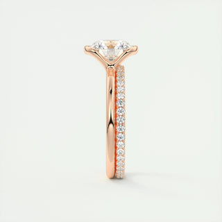 Anillo de compromiso con diamante solitario de talla redonda F-VS1 de 2 ct