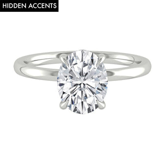 2.72 CT Oval Solitaire Hidden Halo Moissanite Engagement Ring