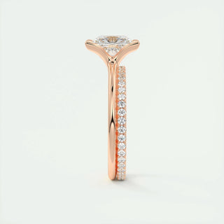 Anillo de compromiso solitario con diamante de talla princesa de 2 ct con claridad F-VS1