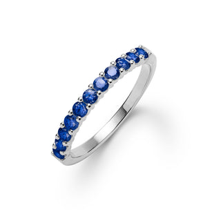 0.45CT Round Sapphire Diamond September Birthstone Band for Her