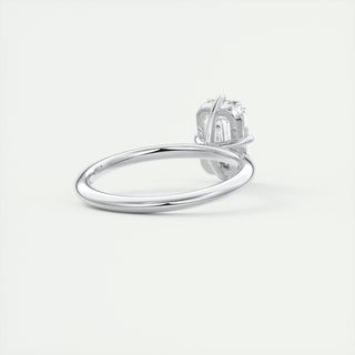 2CT Four Prong Emerald Cut Moissanite Diamond Solitaire Engagement Ring