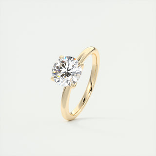 Bague de fiançailles solitaire en diamant rond moissanite 2 carats avec griffe de lotus