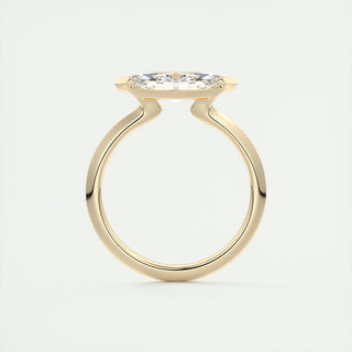 Bague de fiançailles East West Marquise ouverte en diamant moissanite 2CT