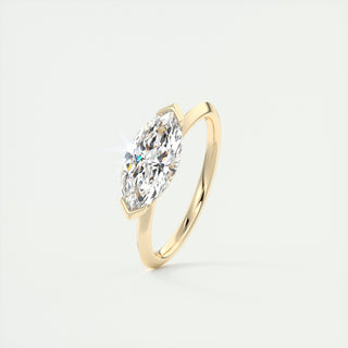 Bague de fiançailles East West Marquise ouverte en diamant moissanite 2CT