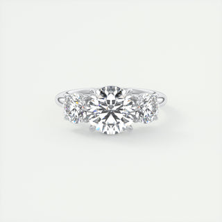 2CT Three Stone Round Moissanite Diamond Solitaire Engagement Ring