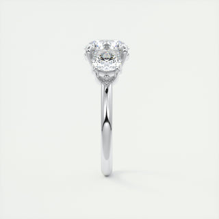 2CT Three Stone Round Moissanite Diamond Solitaire Engagement Ring