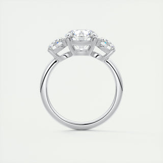 2CT Three Stone Round Moissanite Diamond Solitaire Engagement Ring