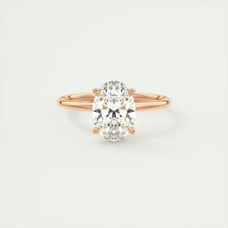 Bague de fiançailles avec solitaire en moissanite à taille ovale de 1,91 ct