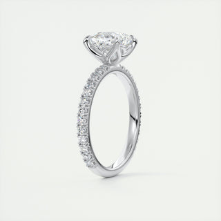 2 CT Cushion Cut Diamond Moissanite Pave Halo Engagement Ring - ELITE CARAT