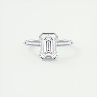 Bague de fiançailles avec solitaire en diamant émeraude de 1,0 à 3,0 ct