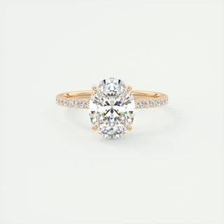 1.0-3.0 ct Oval Diamond Pave Engagement Ring