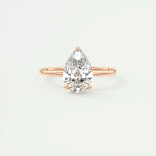 1.93 CT Pear Shaped Moissanite Solitaire Engagement Ring