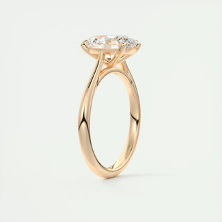 Anillo de compromiso solitario con diamante ovalado F-VS1 de 1,0 CT-3,0 CT