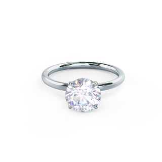 Bague de fiançailles solitaire en diamant moissanite ronde à quatre griffes de 1,75 ct pour elle