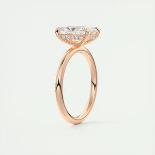 Anillo de compromiso con diamantes Radiant F-VS1 de 1,0 CT a 3,0 CT con engaste de halo oculto