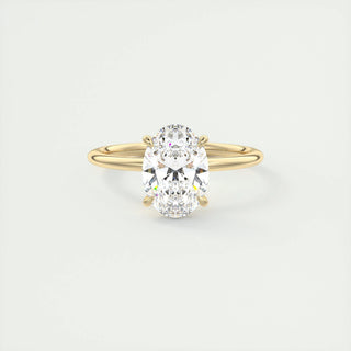 Bague de fiançailles avec solitaire en moissanite à taille ovale de 1,91 ct