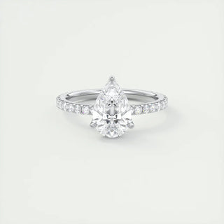 1.93 Ct Pear Shaped Moissanite Solitaire Engagement Ring