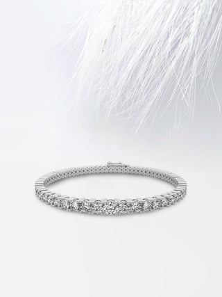 Bracelet en or blanc 14 carats avec diamants de tennis en moissanite taille ronde de 4,0 ct