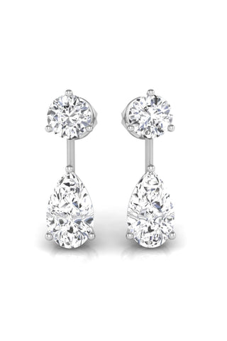 Pear & Round Cut Moissanite Diamond Drop Earrings for Women