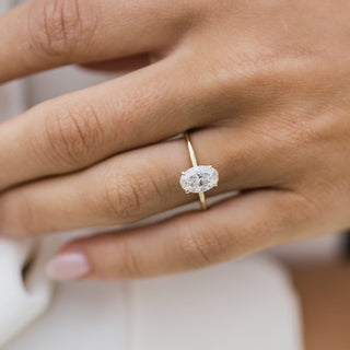 Bague de fiançailles avec solitaire ovale en moissanite de 1,85 ct