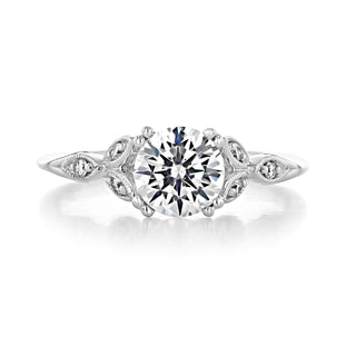 1.0CT Round Cut Vintage Style Moissanite Engagement Ring - ELITE CARAT